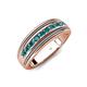 4 - Zaid 0.50 ctw Round London Blue Topaz Two Toned and High Polished Edges Men Wedding Band (8 mm) 
