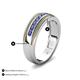 5 - Zaid 0.35 ctw Round Iolite Two Toned and High Polished Edges Men Wedding Band (8 mm) 