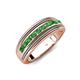 4 - Zaid 0.63 ctw Round Green Garnet Two Toned and High Polished Edges Men Wedding Band (8 mm) 