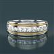 3 - Zaid 0.55 ctw Round Lab Grown Diamond Two Toned and High Polished Edges Men Wedding Band (8 mm) 