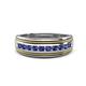 1 - Zaid 0.35 ctw Round Iolite Two Toned and High Polished Edges Men Wedding Band (8 mm) 