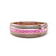 1 - Zaid 0.55 ctw Round Pink Sapphire Two Toned and High Polished Edges Men Wedding Band (8 mm) 