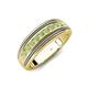 4 - Zaid 0.50 ctw Round Peridot Two Toned and High Polished Edges Men Wedding Band (8 mm) 