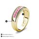5 - Zaid 0.55 ctw Round Pink Sapphire Two Toned and High Polished Edges Men Wedding Band (8 mm) 