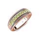 4 - Zaid 0.50 ctw Round Peridot Two Toned and High Polished Edges Men Wedding Band (8 mm) 