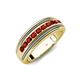 4 - Zaid 0.63 ctw Round Red Garnet Two Toned and High Polished Edges Men Wedding Band (8 mm) 