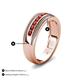 5 - Zaid 0.63 ctw Round Red Garnet Two Toned and High Polished Edges Men Wedding Band (8 mm) 
