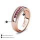 5 - Zaid 0.63 ctw Round Rhodolite Garnet Two Toned and High Polished Edges Men Wedding Band (8 mm) 