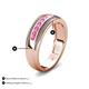 5 - Zaid 0.55 ctw Round Pink Sapphire Two Toned and High Polished Edges Men Wedding Band (8 mm) 