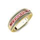 4 - Zaid 0.35 ctw Round Pink Tourmaline Two Toned and High Polished Edges Men Wedding Band (8 mm) 