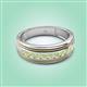 3 - Zaid 0.50 ctw Round Peridot Two Toned and High Polished Edges Men Wedding Band (8 mm) 