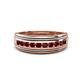 1 - Zaid 0.63 ctw Round Red Garnet Two Toned and High Polished Edges Men Wedding Band (8 mm) 