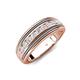 4 - Zaid 0.55 ctw Round White Sapphire Two Toned and High Polished Edges Men Wedding Band (8 mm) 