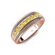 4 - Zaid 0.55 ctw Round Yellow Sapphire Two Toned and High Polished Edges Men Wedding Band (8 mm) 