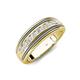 4 - Zaid 0.55 ctw Round White Sapphire Two Toned and High Polished Edges Men Wedding Band (8 mm) 