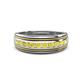 1 - Zaid 0.50 ctw Round Yellow Diamond Two Toned and High Polished Edges Men Wedding Band (8 mm) 