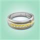 3 - Zaid 0.50 ctw Round Yellow Diamond Two Toned and High Polished Edges Men Wedding Band (8 mm) 