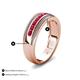 5 - Zaid 0.55 ctw Round Ruby Two Toned and High Polished Edges Men Wedding Band (8 mm) 