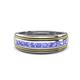 1 - Zaid 0.50 ctw Round Tanzanite Two Toned and High Polished Edges Men Wedding Band (8 mm) 