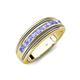 4 - Zaid 0.50 ctw Round Tanzanite Two Toned and High Polished Edges Men Wedding Band (8 mm) 
