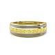 1 - Zaid 0.55 ctw Round Yellow Sapphire Two Toned and High Polished Edges Men Wedding Band (8 mm) 