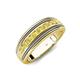 4 - Zaid 0.55 ctw Round Yellow Sapphire Two Toned and High Polished Edges Men Wedding Band (8 mm) 