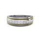 1 - Zaid 0.55 ctw Round White Sapphire Two Toned and High Polished Edges Men Wedding Band (8 mm) 