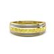 1 - Zaid 0.50 ctw Round Yellow Diamond Two Toned and High Polished Edges Men Wedding Band (8 mm) 