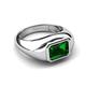 3 - Dianne 2.00 ct Emerald Shape Created Emerald Women Solitaire Engagement Ring 