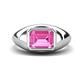 1 - Dianne 3.00 ct Emerald Shape Created Pink Sapphire Women Solitaire Engagement Ring 