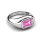 3 - Dianne 3.00 ct Emerald Shape Created Pink Sapphire Women Solitaire Engagement Ring 