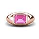 1 - Dianne 3.00 ct Emerald Shape Created Pink Sapphire Women Solitaire Engagement Ring 