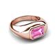 3 - Dianne 3.00 ct Emerald Shape Created Pink Sapphire Women Solitaire Engagement Ring 