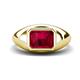 1 - Dianne 2.96 ct Emerald Shape Created Ruby Women Solitaire Engagement Ring 
