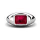 1 - Dianne 2.96 ct Emerald Shape Created Ruby Women Solitaire Engagement Ring 