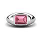 1 - Dianne 2.85 ct Emerald Shape Pink Tourmaline Women Solitaire Engagement Ring 