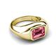 3 - Dianne 2.85 ct Emerald Shape Pink Tourmaline Women Solitaire Engagement Ring 