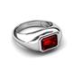 3 - Dianne 3.00 ct Emerald Shape Red Garnet Women Solitaire Engagement Ring 