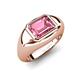 4 - Dianne 2.85 ct Emerald Shape Pink Tourmaline Women Solitaire Engagement Ring 