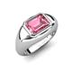 4 - Dianne 2.85 ct Emerald Shape Pink Tourmaline Women Solitaire Engagement Ring 