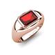 4 - Dianne 3.00 ct Emerald Shape Red Garnet Women Solitaire Engagement Ring 