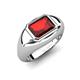 4 - Dianne 3.00 ct Emerald Shape Red Garnet Women Solitaire Engagement Ring 