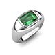 4 - Dianne 2.00 ct Emerald Shape Created Emerald Women Solitaire Engagement Ring 