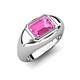 4 - Dianne 3.00 ct Emerald Shape Created Pink Sapphire Women Solitaire Engagement Ring 