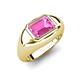 4 - Dianne 3.00 ct Emerald Shape Created Pink Sapphire Women Solitaire Engagement Ring 