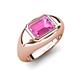 4 - Dianne 3.00 ct Emerald Shape Created Pink Sapphire Women Solitaire Engagement Ring 