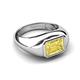 3 - Dianne 3.00 ct Emerald Shape Created Yellow Sapphire Women Solitaire Engagement Ring 