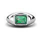 1 - Dianne 2.96 ct Emerald Shape Created Alexandrite Women Solitaire Engagement Ring 