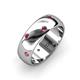 3 - Elara 0.44 ctw Rhodolite Garnet (2.00 mm) set in Burnish Setting 7.00 mm Width Eternity Band 