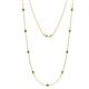 1 - Adia (9 Stn/3.4mm) Green Garnet on Cable Necklace 